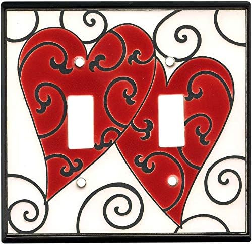 Hearts and Swirls Ceramic - 1 Toggle Light Switch Plates