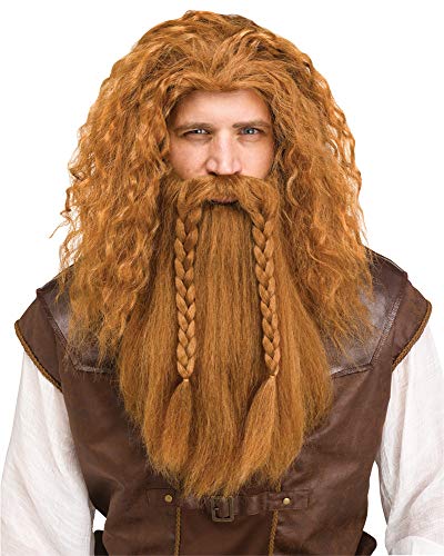 Fun World Men's Viking Wig and Beard Costume Accessory Auburn image 2