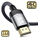 Produktbild sweguard 4K HDMI Kabel 3Meter, HDMI2.0 HighSpeed 18Gbps 4K@60Hz Nylon Geflechtkabel, vergoldete Anschlüsse mit Ethernet/Audio Rückkanal, kompatibel mit Video 4K UHD 2160p, HD 1080p, 3D Xbox PS4