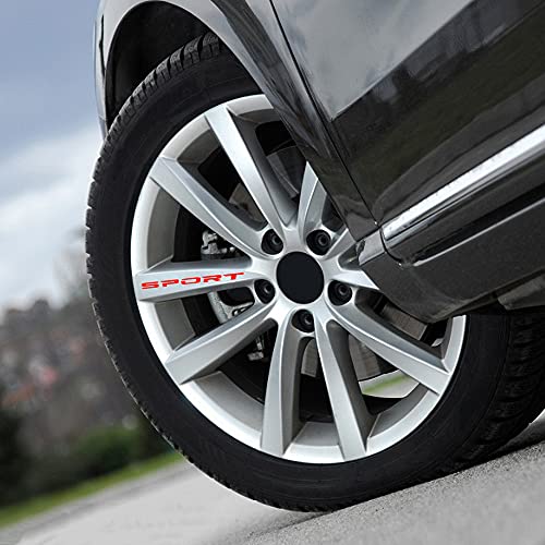 Tomall 8Pcs Sport Emblem Reflective Stickers For Car Wheels Rims Hub Auto Racing Performance Sport Logo Decals For Car Truck Bumper Door Handle Window Motorcycle Laptop Waterproof Decoration (Red) #TOP6