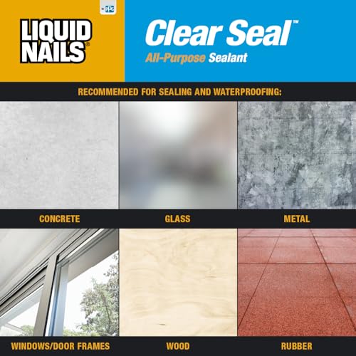 Liquid Nails Clear Seal All-Purpose Sealant, 5.5 oz, 1 Count (Pack of 1)