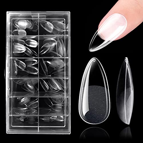 240 Pièces Américaine Ongles Capsules Faux Ongles, 10 Tailles Amande Capsule Ongles Acrylique pour Nail Art Artificiel Ongles pour Salons de Manucure