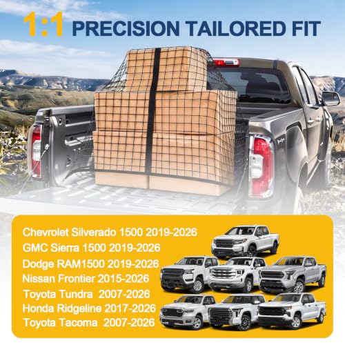 Image of Cargo Net for Silverado /Ridgeline /Ram 1500 /Tacoma /Tundra /Frontier /Sierra