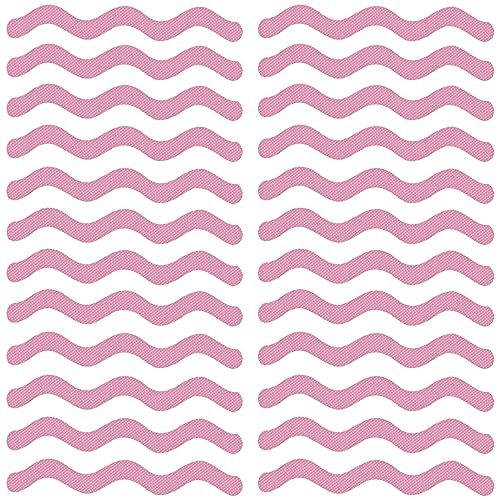 Gexmile 24 Stück Anti Rutsch Streifen Dusche Badewannen Aufkleber Selbstklebend Sticker Antirutsch Badezimmerbodens Welle Rosa 18cm x 1.3cm Cover
