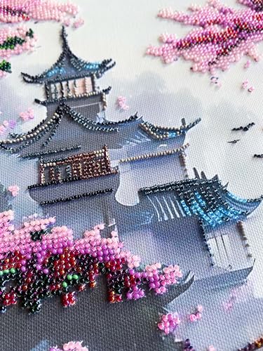 Image of Wizardi Main Bead Embroidery Kit - The Dream of a Journey to The East. Colorful Beads, Beading Needles. DIY Kit. Embroidery for Beginners. Home Decor. AB-905 Abris Art