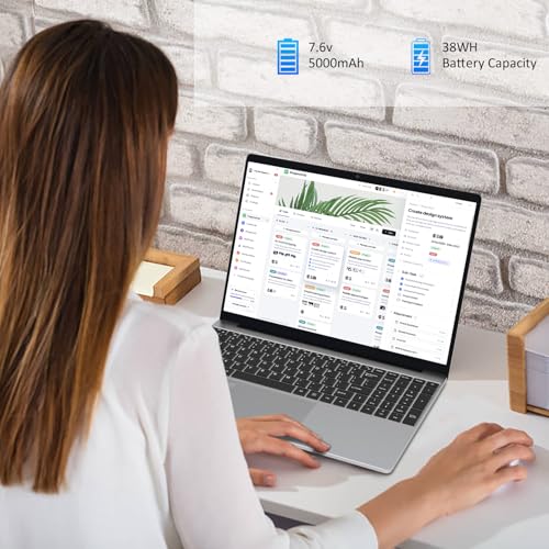 Trygood Laptop 15,6 Zoll Full HD IPS Display | Notebook mit Fingerabdruck-ID & Beleuchteter Tastatur, 8GB RAM 256GB SSD, Intel Quad-Core N5100, Schlankes Design für Business, Uni & Home Office