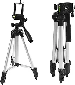 Tripé Profissional Universal 1,3M Para Celular e Câmera com Bolsa, Leve, Compacto, Alumínio Resistente, Nível Bolha, Ajuste Preciso, Ideal para Vídeos, Fotos, Lives e Conteúdo Profissional