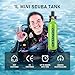 GOYOJO 1L Mini Scuba Tank with Mask – DOT Certified Portable Diving Air Tank, 3000 PSI Max Pressure, Pony Bottle Underwater Breathing Device for Snorkeling & Scuba Diving (Green)