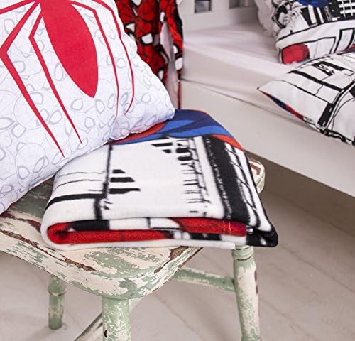 Spiderman Fleece Blanket Throw | Classic Spiderman Metropolis Design Super Soft Blanket | Perfect For Any Childrens Bedroom