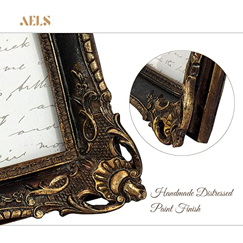 Aels 5X7 Inch Vintage Picture Frame, Elegant Antique Photo Frames With Glass Front, Photo Display, Tabletop Wall Hanging, Gift Ideas, Brown Vine #TOP4