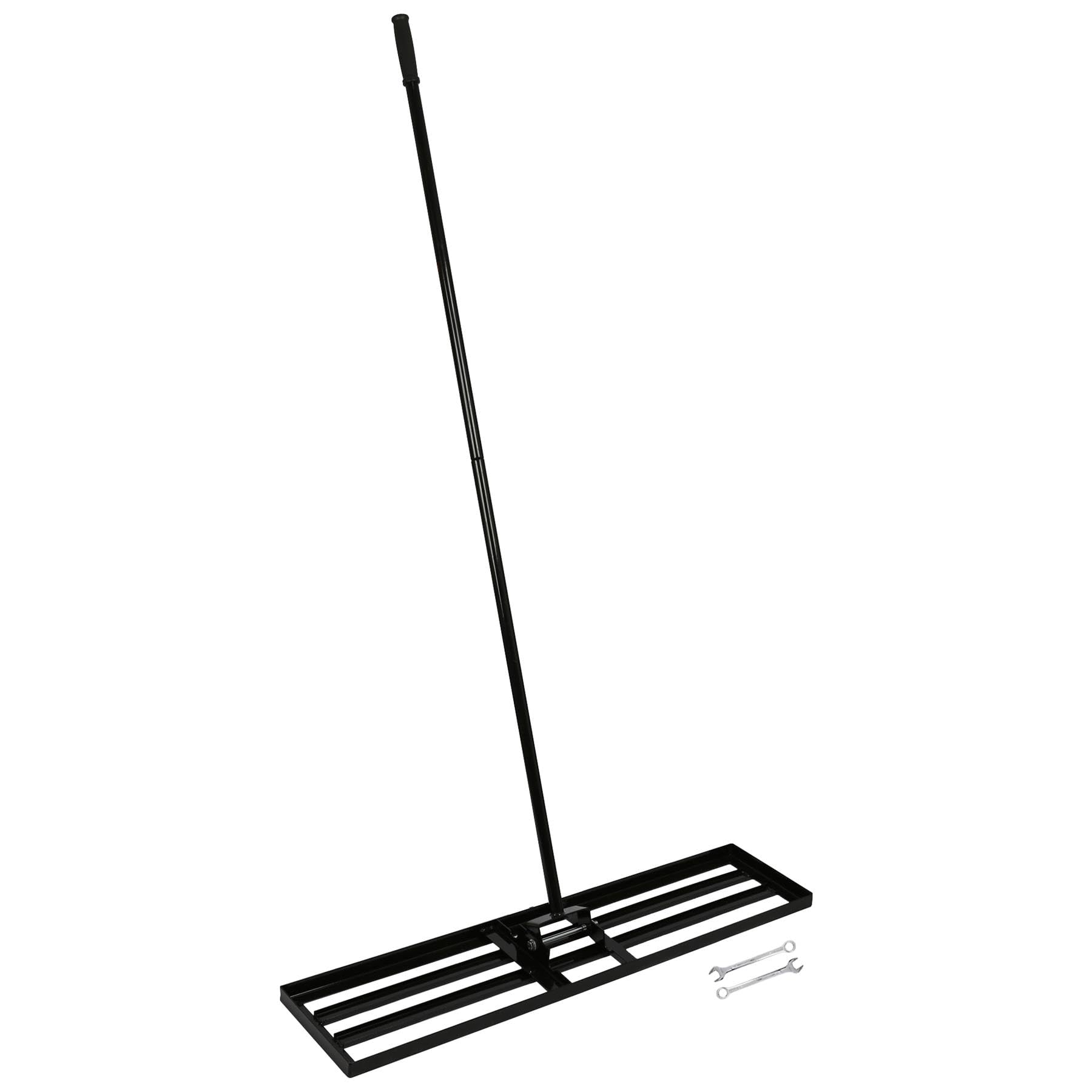 Harbour Housewares Heavy Duty Steel Lawn Levelling Rake 106cm x 25cm - Extra Wide Garden Lawn Leveller with 1.7m Handle - Soil Spreader, Topdressing Rake & Turf Preparation Landscaping Tool
