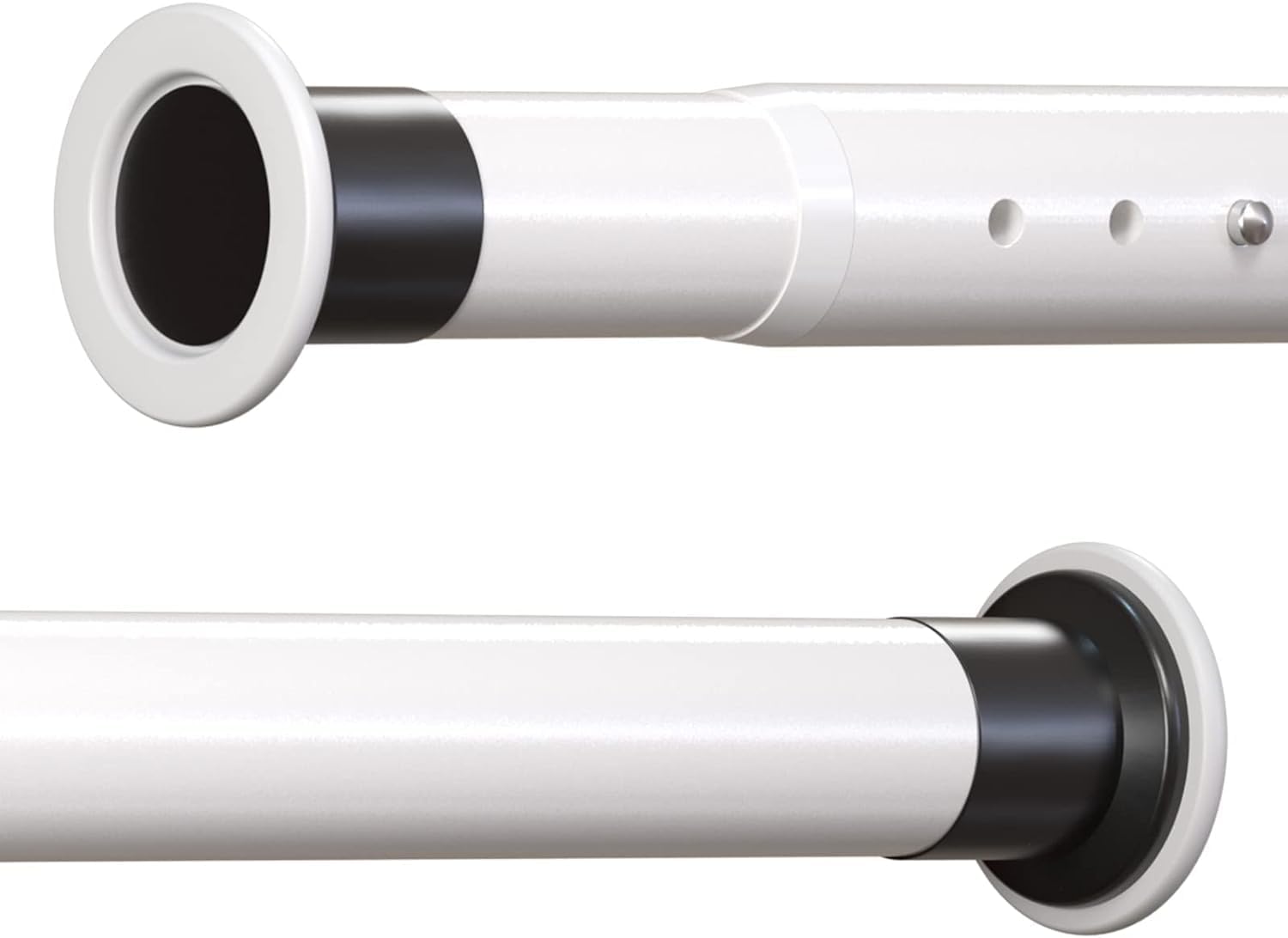 Oxdigi Room Divider Tension Curtain Rod Long / 122.1-141.7 inches Large No Drilling Adjustable Window Curtain Rod for Bathroom, Shower Indoor Decor/Cream White