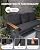 Aoxun Patio Furniture Set, Aluminum Patio Set with Fire Pit Table and 5" Thicken & Washable Cushion, Waterproof Outdoor Furniture, Outdoor Couch Sectional for Backyard (5 Seats/F, Dark Grey)