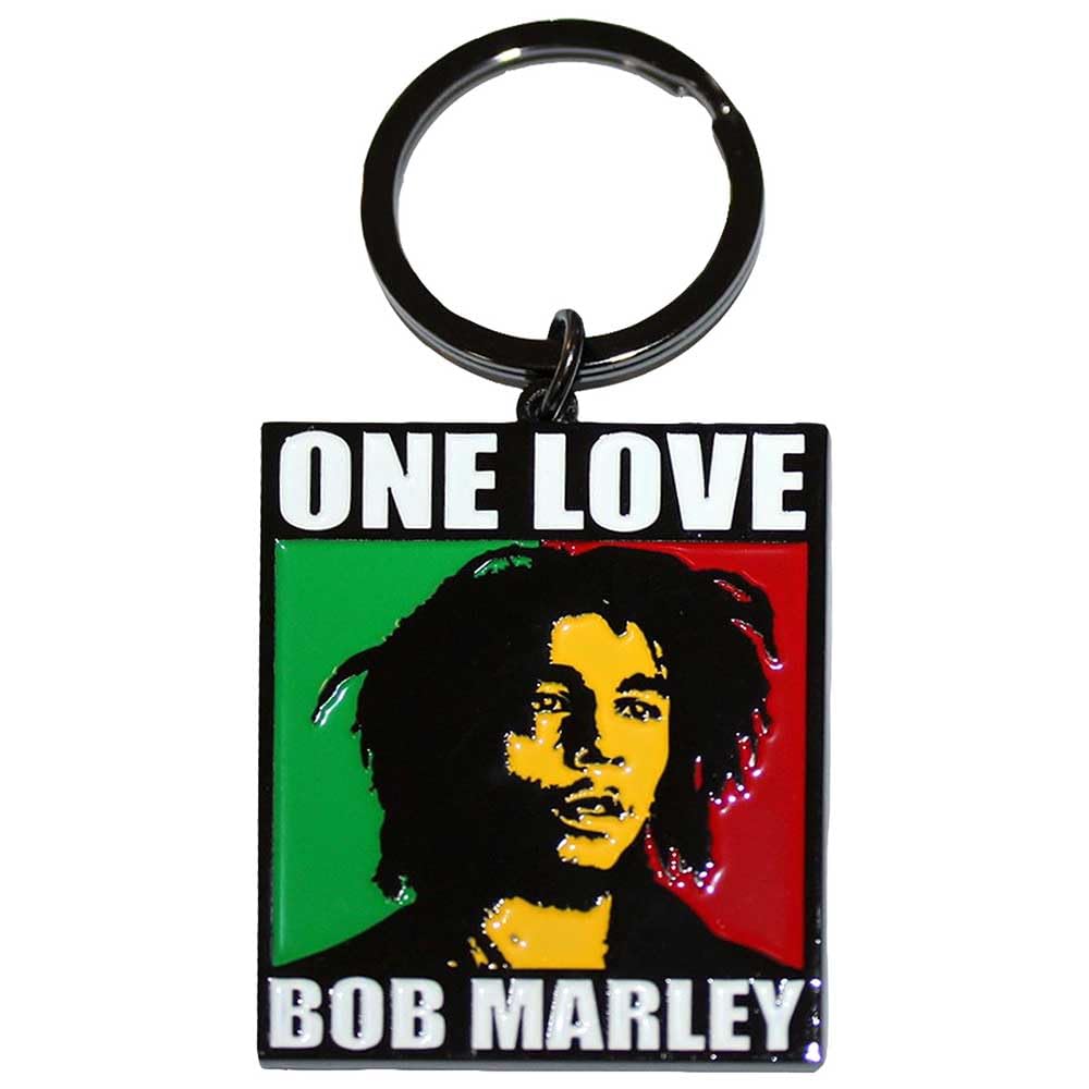 Rock Off Officially Licensed Products Men's Black Bob Marley One Love Keyring Keychain One Size