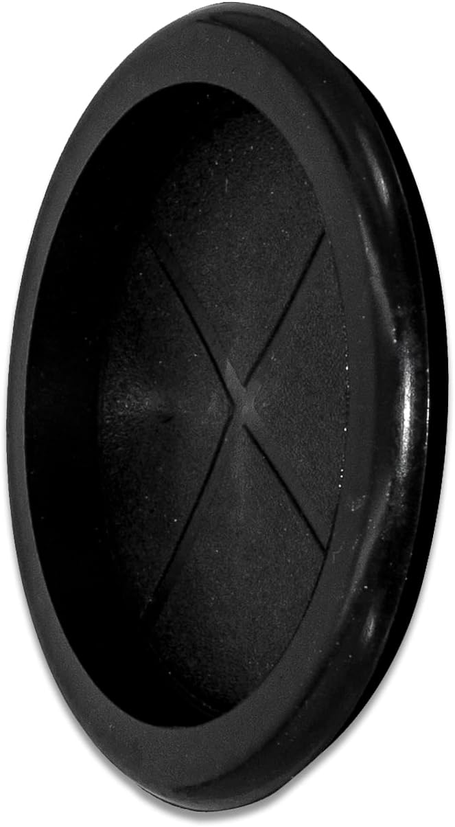Flyshop Black 70 mm 2-3/4" Rubber Plug, 60 mm 2-3/8" ID, One-Sided Cable Protector Synthetic Rubber Grommets Hole Plug Wire Protection, Round, 4-Pack