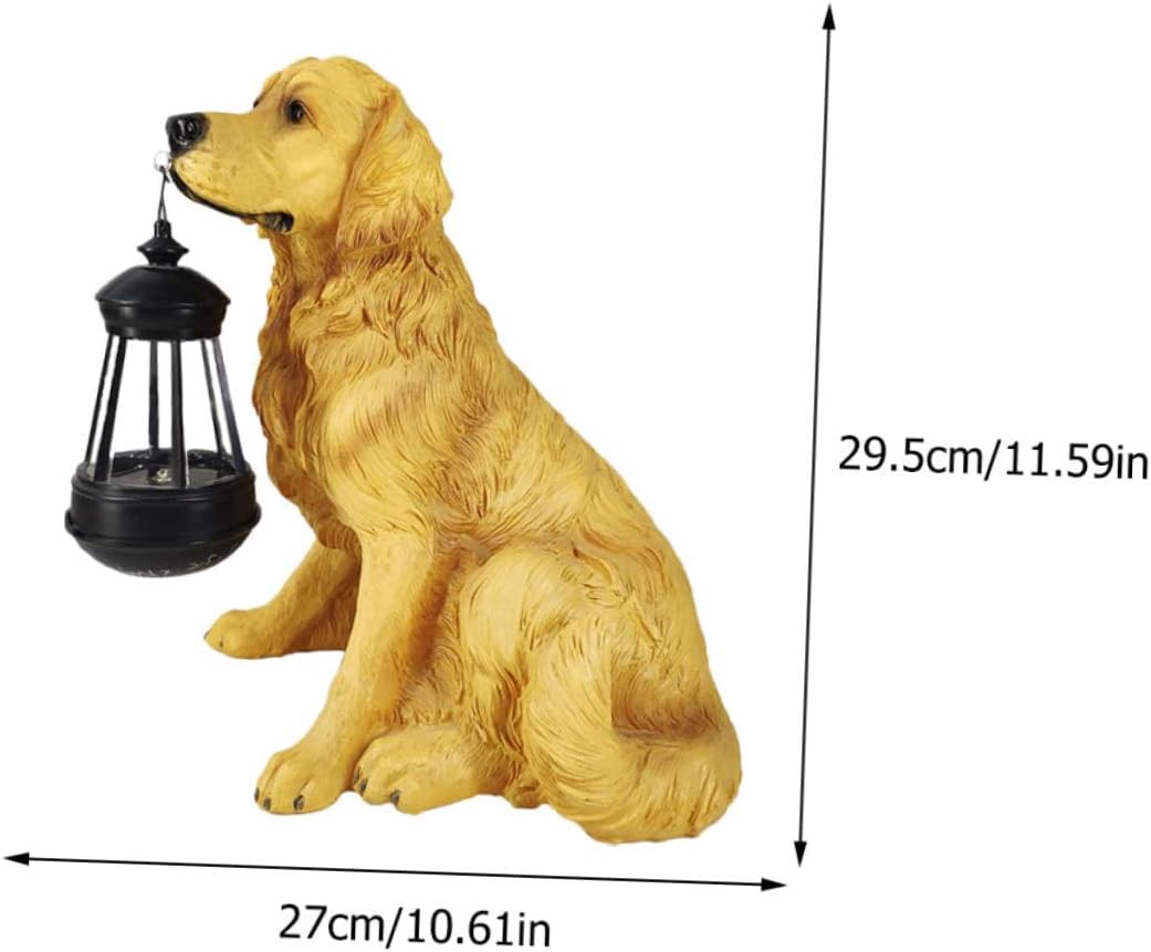 LED Solar Lantern Dog Figurine Light Realistic Resin Hanging Lamp for Outdoor Decor for Patios Gardens and Porches Warm White Night Light for Relaxing Ambiance