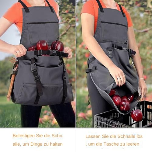 Tablier de jardin à récolter imperméable à dos croisé pour potager