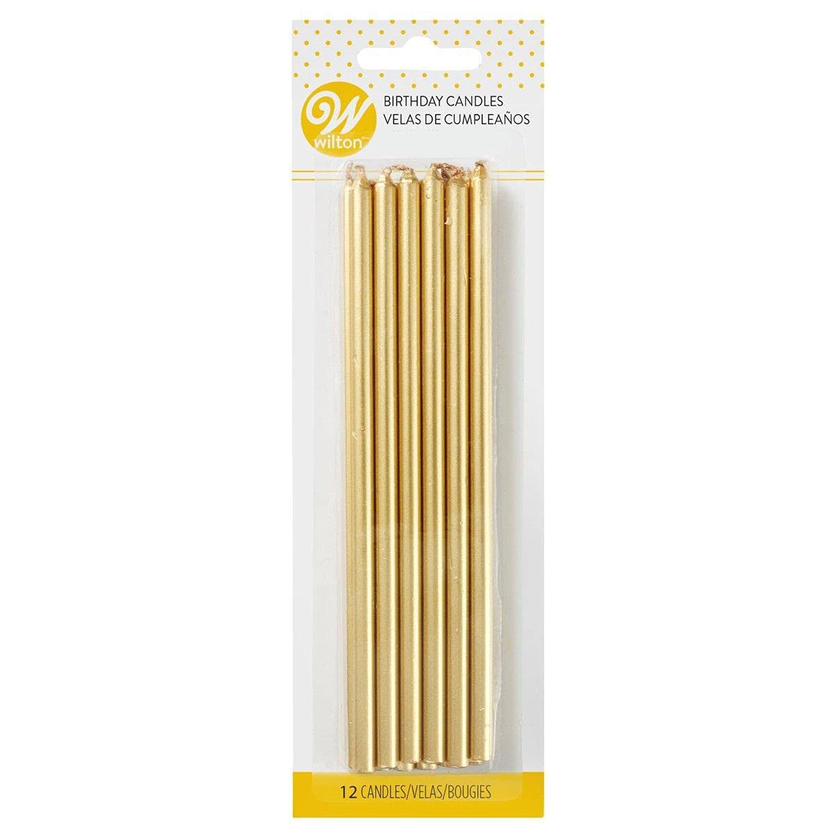 Wilton Tall Gold Birthday Candles, Wax, 1.6 x 6.35 x 19.99 cm, 1.6002000000000001 x 6.35 x 19.989799999999999 cm