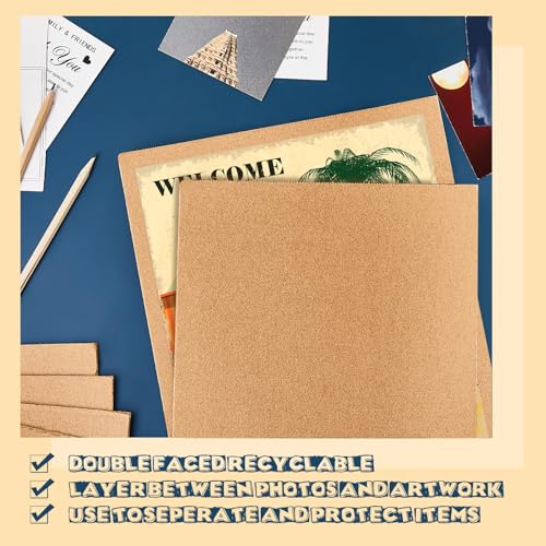 Image of Henoyso 210 Pack 12 x 12 Inch Corrugated Cardboard Sheets Flat Cardboard Sheets Packaging Inserts Flat Square Inserts Squares Separators for Shipping Packing Mailing Crafts (Brown)