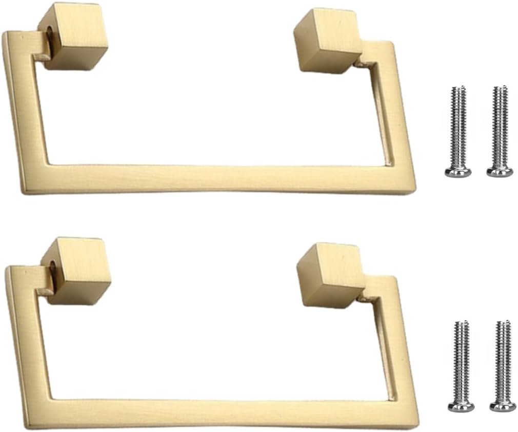 Bathroom Cabinet Pulls 2Pcs Pure Copper Handle Drawer Door Furniture Ring Pendant Handle 96mm