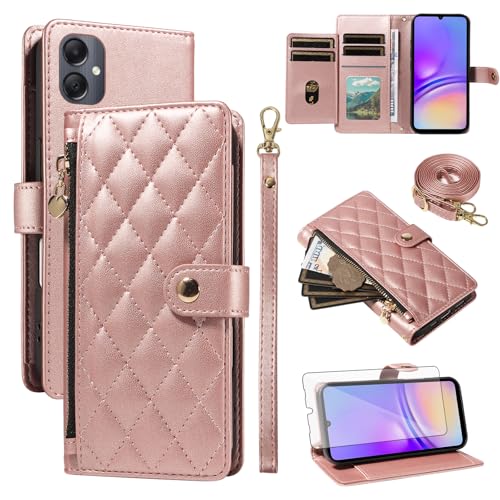 Protection Samsung Galaxy A05 coque étui portefeuille fermeture éclair verre