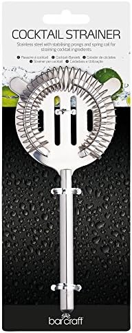 BarCraft BCLLSTRAIN Hawthorne Cocktail Strainer, Stainless Steel, 9 x 20cm