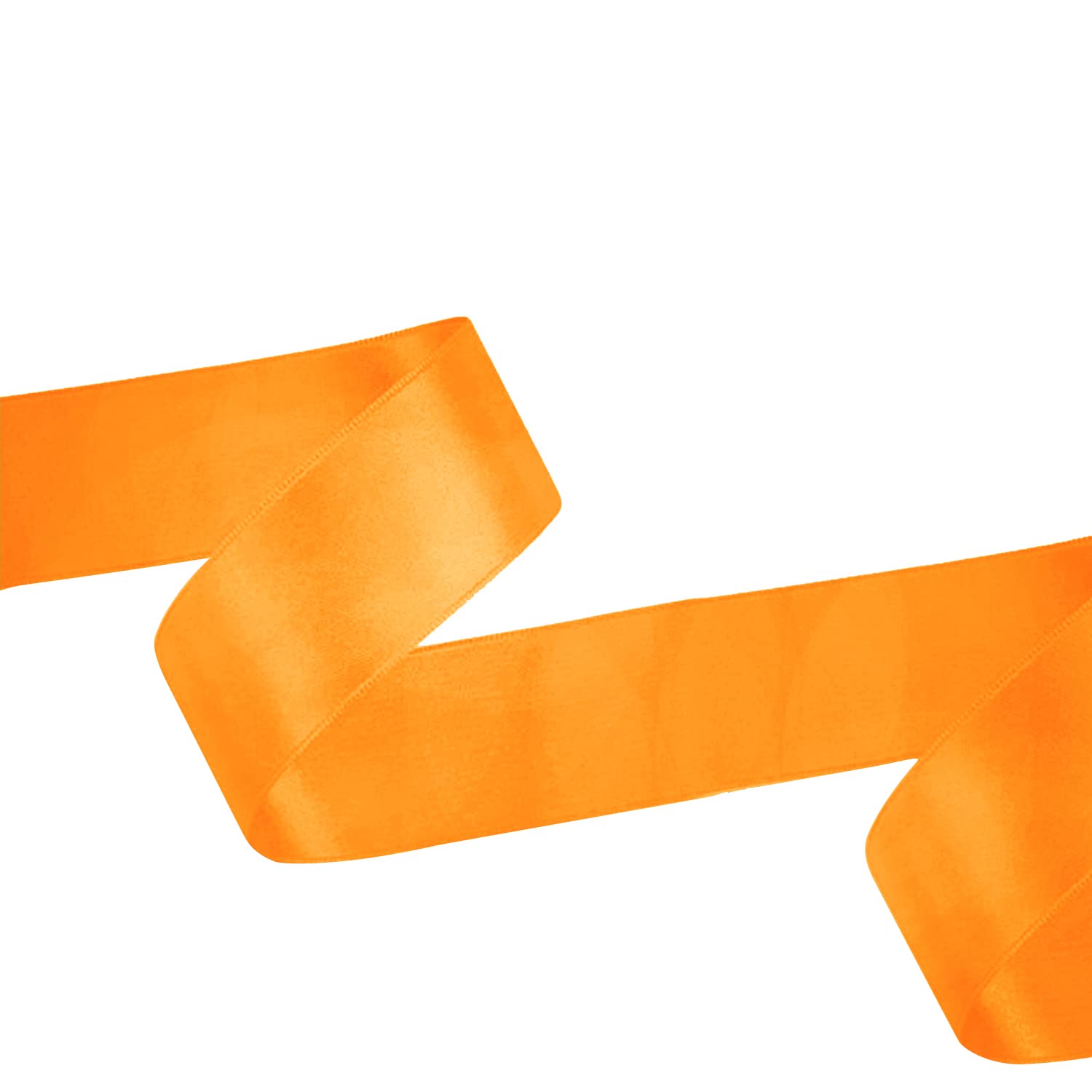WedDecor Fluorescent Orange Ribbon for Gift Wrapping, 25mm x 25 Metres Double-Sided Satin Polyester Ribbon Roll for Wedding, Christmas, Hair Bow, Crafting, Sewing, Birthday Cake Decoration