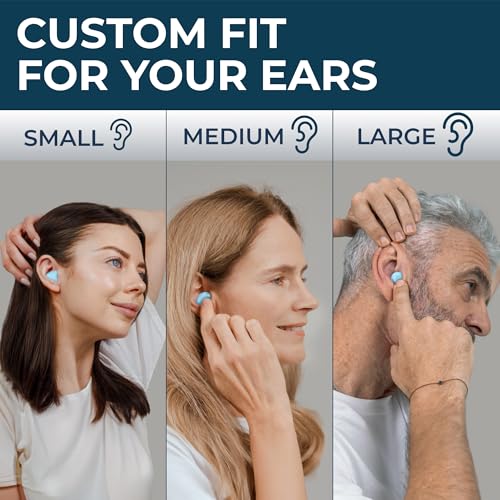 Image of Peace&Quiet PQ Sleeping Ear Plugs Silicone - 30 Wax Moldable EarPlugs for Sleeping Noise Cancelling for Swimming, Sound Blocking Level 32 Db, Color: Blue