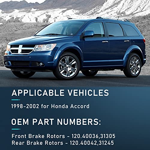 Brakeus 5 Lugs D/S Brake Rotors Kits Front Vented Rear Solid Replacement For 1998-2002 For Honda For Accord #TOP1