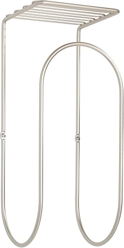 Miniatura 9 de mDesign. - Toallero de metal moderno, para montaje en la pared, y organizador con estante de almacenamiento, para toallas de baño, paños de baño,