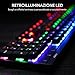 immagine 2AUKEY Tastiera Meccanica con LED-Backlit Switches Blu, 105 Tasti 100% Anti-ghosting Layout Italiano Tastiera da Gioco con Design Impermeabile e Pannello Metallico per PC e Laptop Giocatori (Nero)