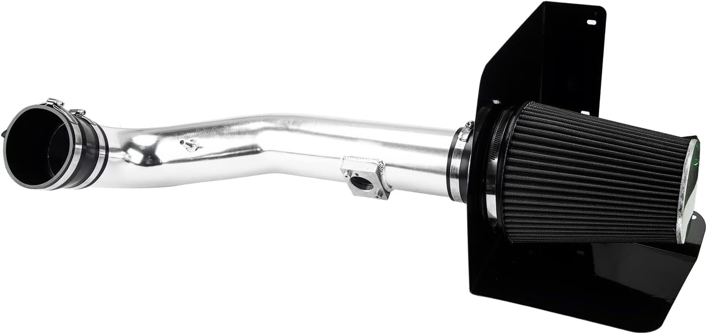 Cold Air Intake Kit Fit for Sierra 1500/Silverado 1500 09-13 4.8L,Yukon XL 1500/Suburban 1500 09-14 5.3L,Avalanche 09-13 5.3L,Yukon/Tahoe 09-14 4.8L Aluminum Tube w/Heat Shield Filter (Black)
