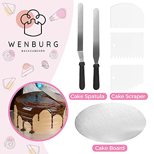 Wenburg Cake Decorating Set | Cake Decorating Supplies Set with Piping Tips, Cake Plate, Lots of Accessories | Cake Turntable/Cake Stand (Cake Plates Set Chef) - Image 4