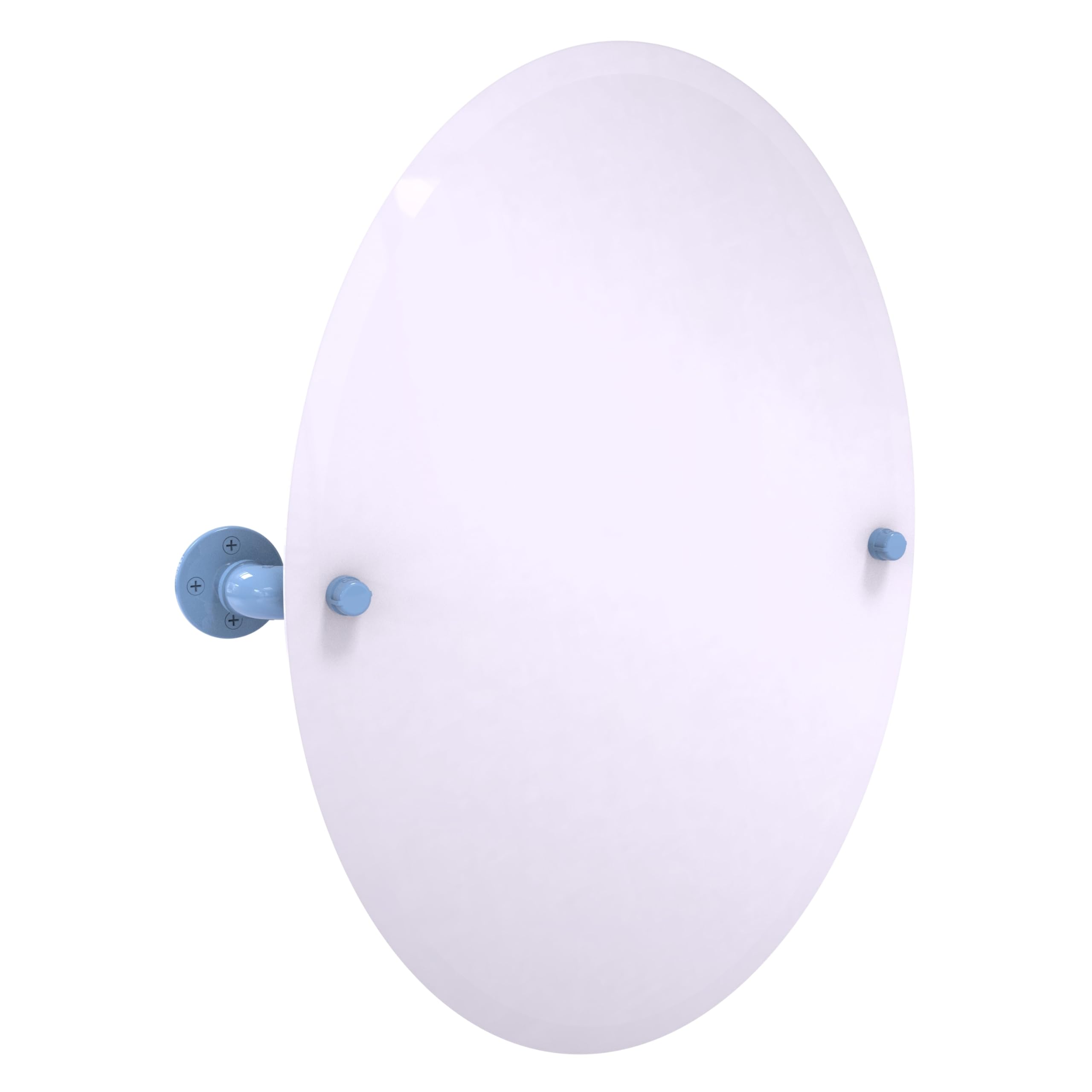 Allied Brass P-350-TM91-FTB Pipeline Collection Frameless Oval Wall Mounted Tilt Mirror, Flat Troll Blue