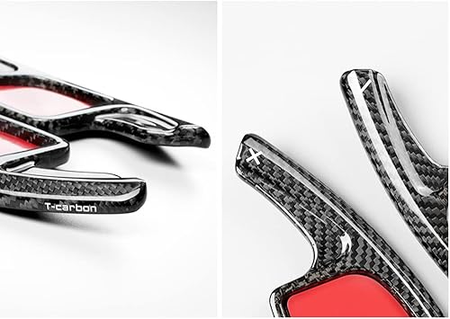 Miniatura 9 de HIBEYO Extensiones de palanca de cambios para volante compatibles con Audi A7 2019A4 A6 2020A3L 2021, accesorios de palas de cambio de automóvil,