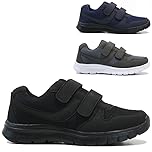 Men's Non-Slip Memory Foam Running Shoes - Wide Fit Walking & Running Trainers | Lightweight, Comfortable Gym (Black, UK Footwear Size System, Adult, Men, Numeric, Wide, 9)