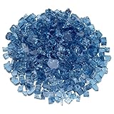 American Fireglass 10-Pound Fire Glass with Fireplace Glass and Fire Pit Glass, 1/2-Inch, Pacific Blue