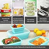 Silicone Lunch Box, Collapsible Folding Food Storage Container with Lid, Portable Bento Box, Microwave, Dishwasher and Freezer Safe, Can be Used to Keep Food Fresh - Image 4
