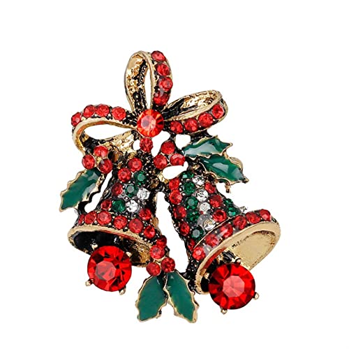 Broche pour femmes mignon deux noeud cloches accessoire de pull robe de Noël