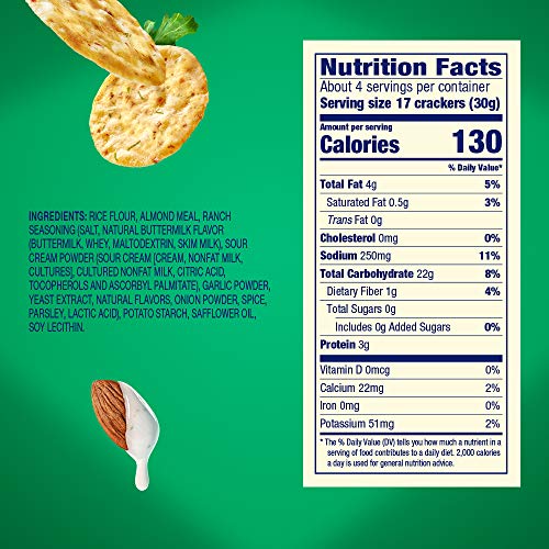 Blue Diamond Almonds Gluten Free Almond Nut-Thins Cracker Crisps, Country Ranch, 4.25 Ounce (Pack of 12) - Thumbnail 2