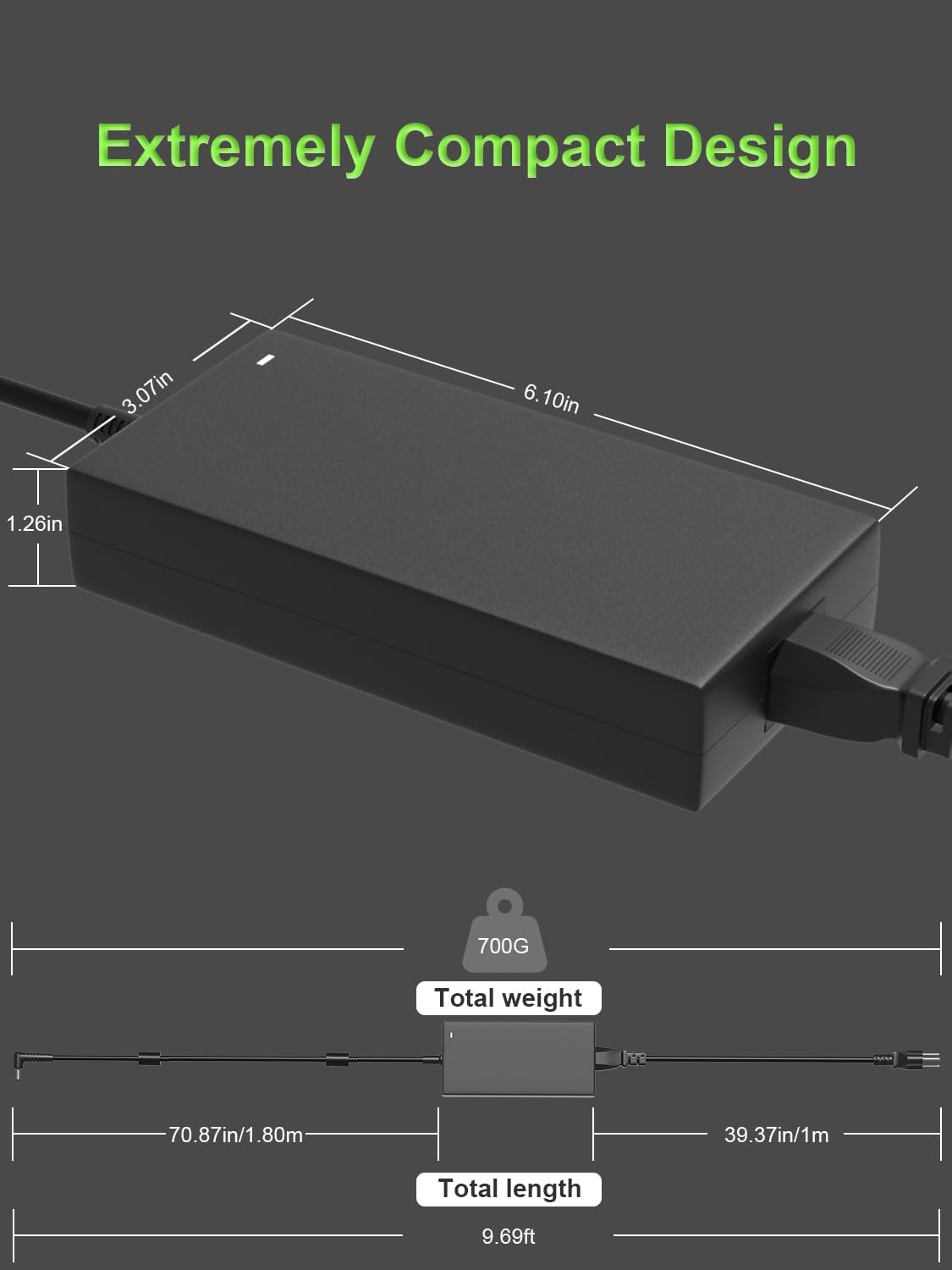 180W Charger for Msi GF63 GF65 GF75 Thin GE72 GE75 GS65 GL75 Stealth, Katana, Alpha, Crosshair, Sword, Pulse, Raider, Bravo, Apache, Leopard, Dominator, Creator, Cyborg Modern Laptop image 5 of 9 B0FGDH4WV9