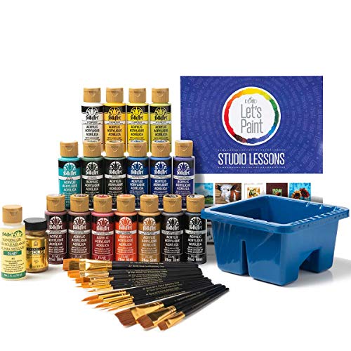 FolkArt Studio Series Let's Paint Kit, Multiple Colors 39 Piece