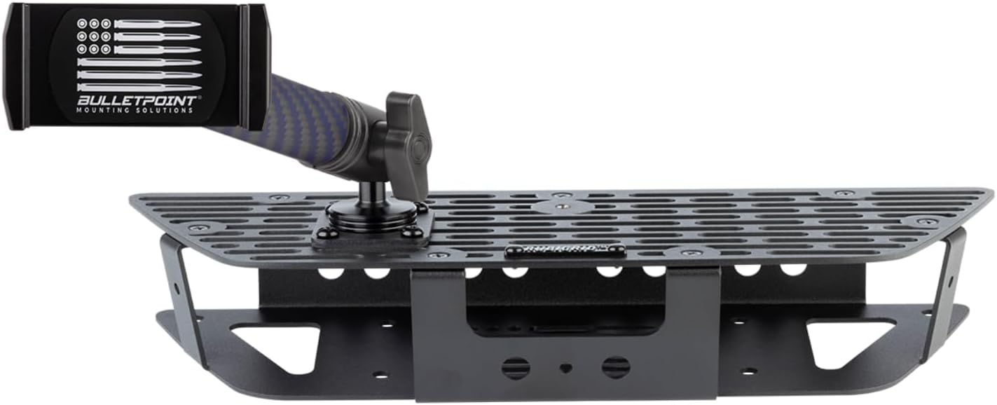 Bulletpoint Metal Dash Mount Phone Holder & Action Camera Mount Compatible with 2019+ Chevrolet Silverado GMC Sierra Multi-Device Dash Mount with 20mm Ball System (RubiGrid Mount)