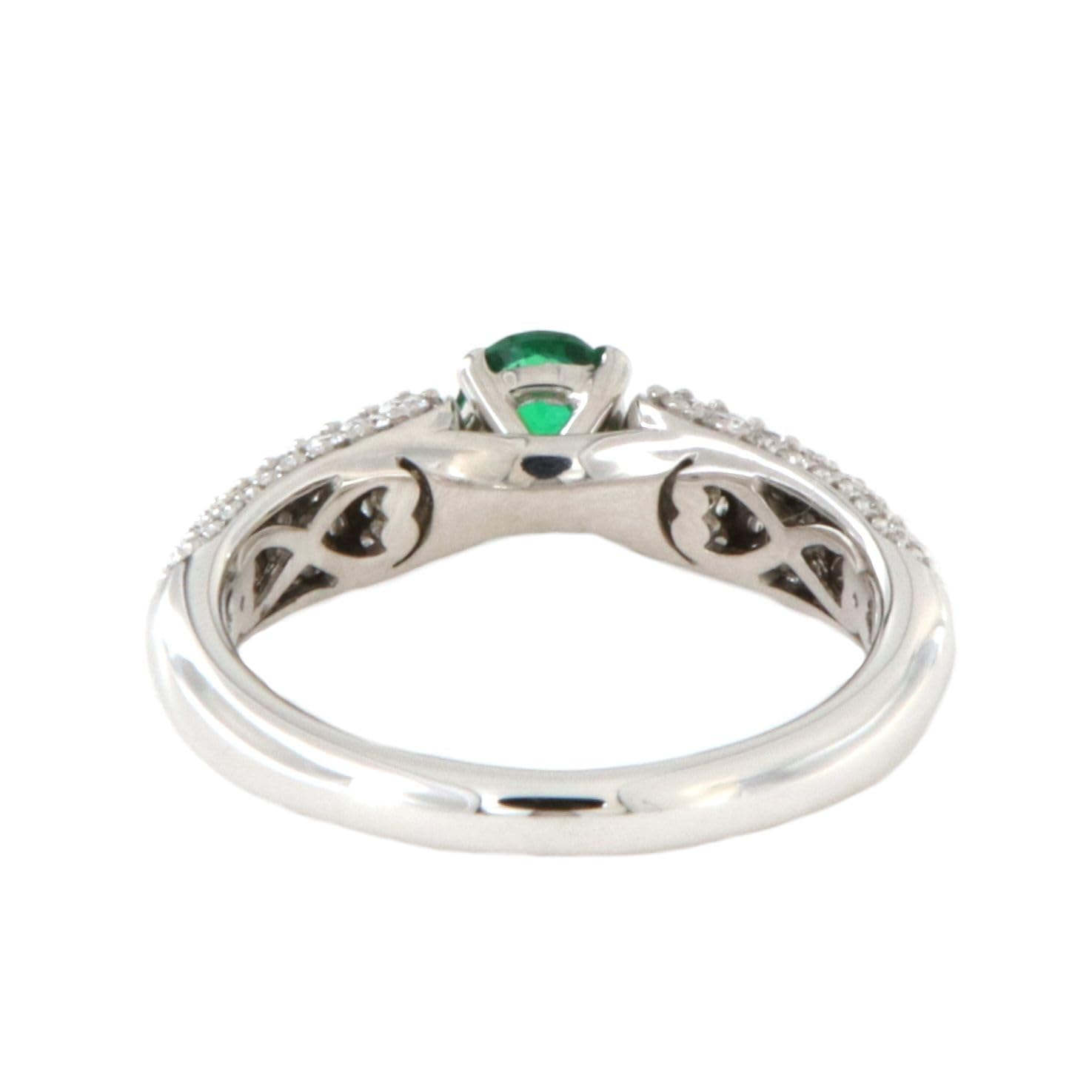 Crivelli Anello Solitario Smeraldo Pavè Diamanti
