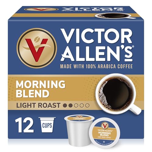 Image of Victor Allen's Coffee Morning Blend, Light Roast, 12 Count, Single Serve Coffee Pods for Keurig K-Cup Brewers