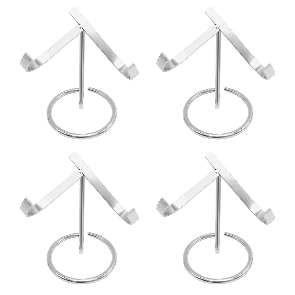 Bdkmms Silver Crystal Display Stand, 4Pcs Metal Crystal Heart Stones Ball Holder Mineral Specimen Easel Holder For Geodes Agate Fossils Plates Collection