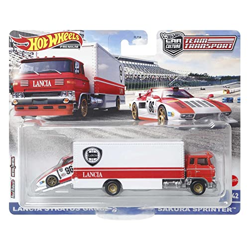 Hot Wheels Car Culture Team Transport Lancia Stratos Group 5 & Sakura Sprinter Diecast Car miniatura 6