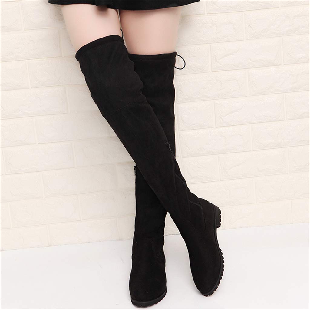 UMore Botas Equitacion Mujer Ante Sintética Elegantes Casual Botas Altas de Rodilla Botas de Mujer Otoño Invierno Botas Altas Mujer