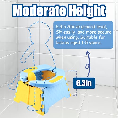 Esonto Portable Potty, Suitable For Around 3 Years Old Portable Potty For Toddler Travel, Stroller Mobile Folding Toilet, Outdoor Potty Seat (Blue) #TOP4