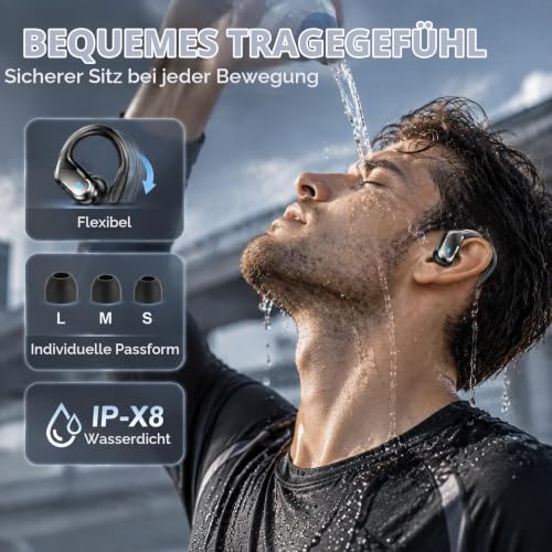 2026 Kopfhörer Kabellos Bluetooth 5.4 Kopfhörer Sport mit 28 EQ APP, 75Std – Ansicht 6